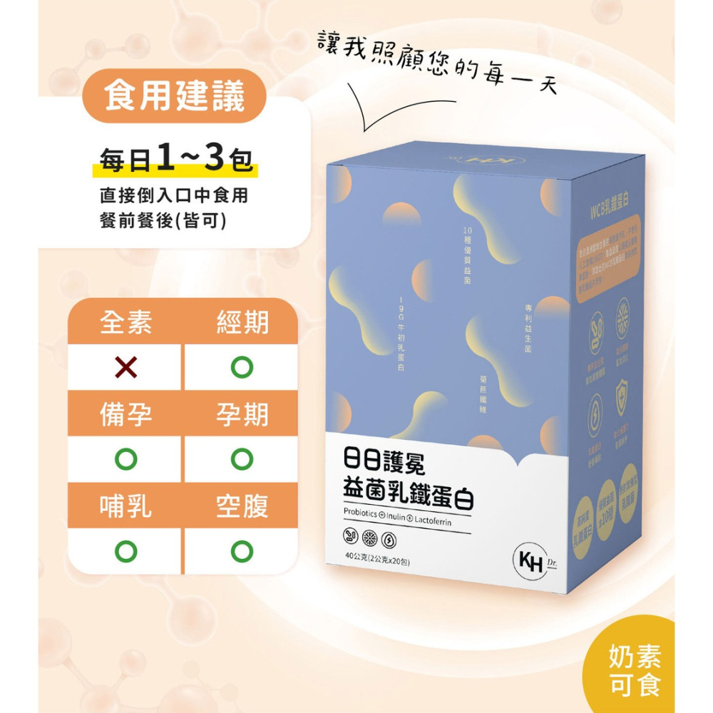 KHDr. 日日護冕益菌乳鐵蛋白2gx20包*1【贈】統欣生技 TX維生素C 700mgx60顆*2-細節圖5