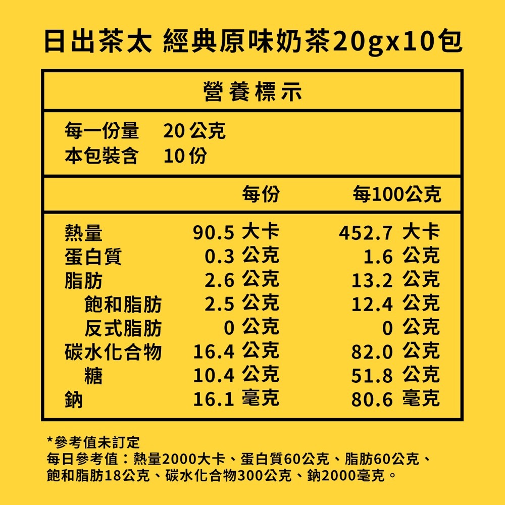 日出茶太 經典原味奶茶20gx10包-細節圖4