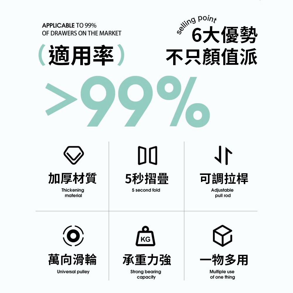 摺疊購物車55L*1 (青禾綠/烏木黑顏色任選)-細節圖3