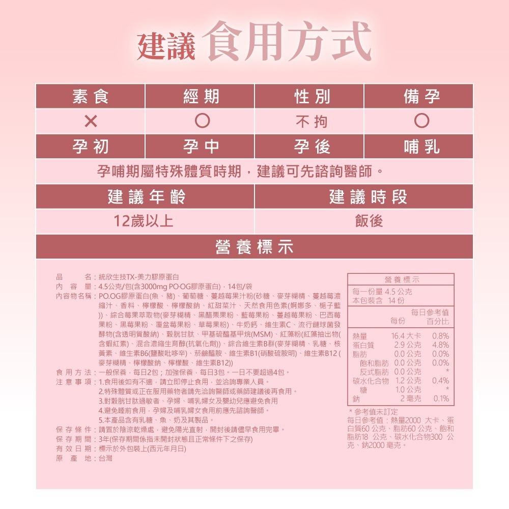 愷爾氏 夜會美PLUS 巔峰夜膠原9gx10包*1效期2026.11.05【贈】統欣生技 TX美力膠原蛋白*1-細節圖11