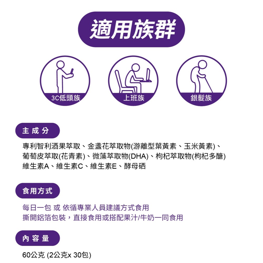 威客維 威而潤PLUS智利酒果粉包2gx30包*1【贈】SPEED S. 諾貝爾超導EMS石墨烯能量舒眠眼罩藍色*1-細節圖4