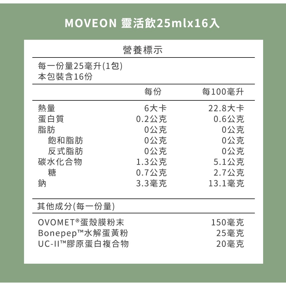 MOVEON 靈活飲25mlx16入*1 效期2026.9.30【贈】東華堂 超能EX PLUS關鍵靈活胜肽飲*2-細節圖6