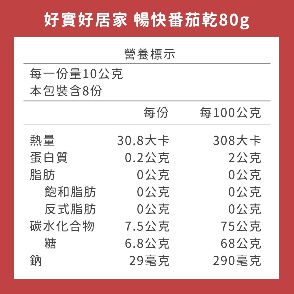 好實好居家暢快果乾2入組(80g/入 芭樂乾/番茄乾 各1包)【贈】阿桐伯 養立循飲2gx10包*1效期20260310-細節圖3