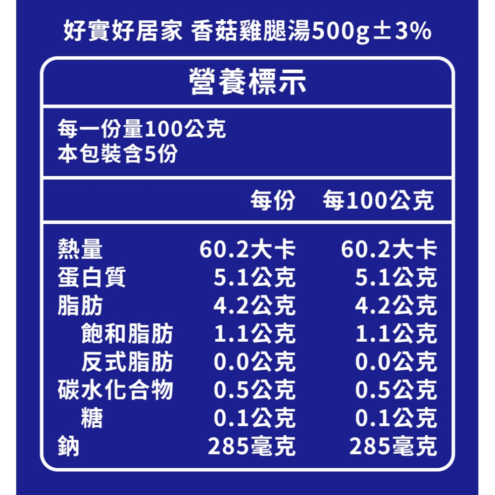 好實好居家 雞腿湯2入組 (500g/盒 麻油薑母/香菇 各1) 效期2026.04.15-細節圖3