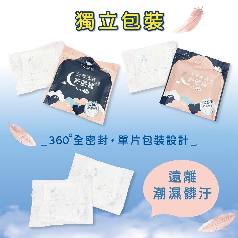 Sweetie Cool舒芯超薄抑菌涼感舒眠褲2片*2 (M-L/XL 任選)【贈】挪威醫師 超溫和修護潔膚凝膠*1-細節圖7