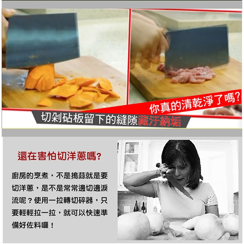 闔樂泰 新一拉轉切碎攪拌器900ml 綠色*1【贈】闔樂泰 多功能蔬果料理器*1-細節圖3