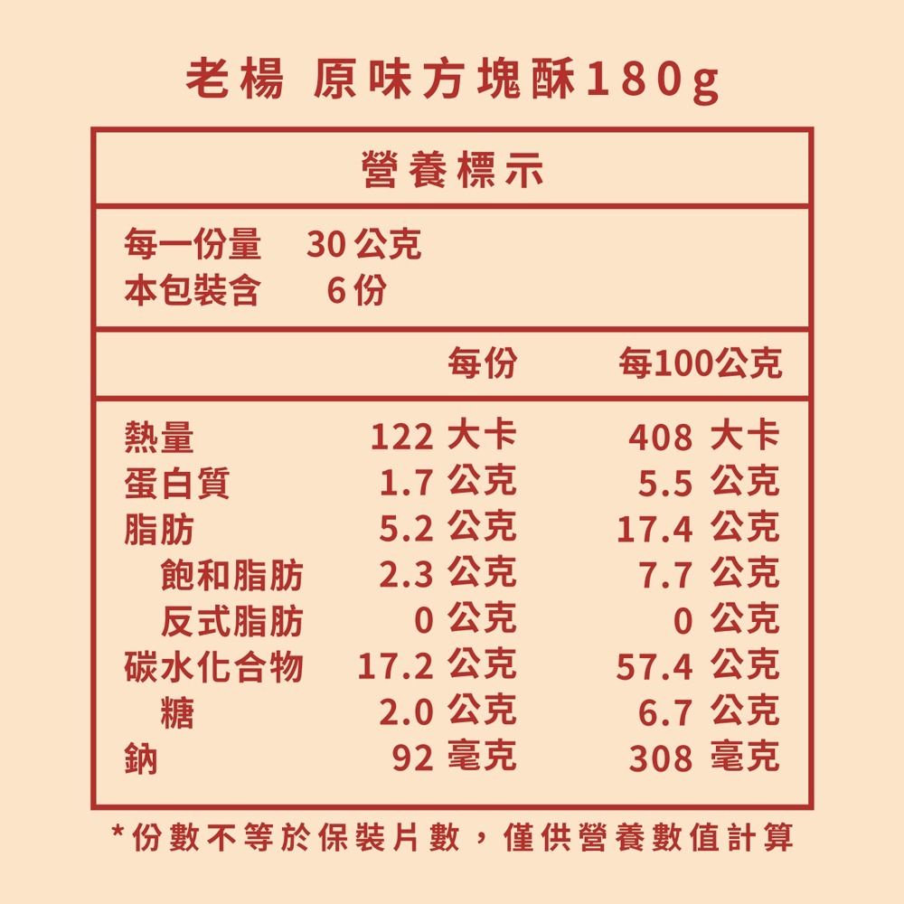 老楊 方塊酥2入組 (180g/入 原味/鹹蛋黃 各1) 效期皆2026.5.31-細節圖3