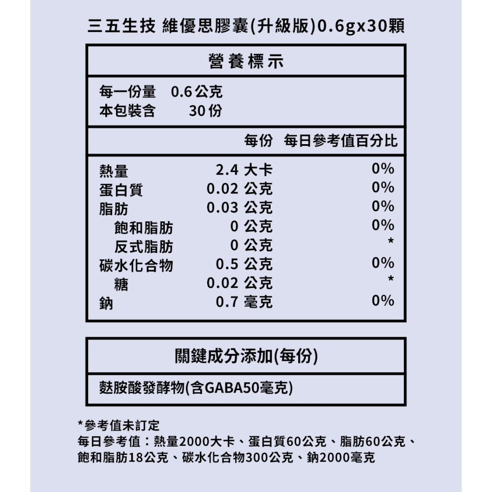 三五生技 維優思膠囊(升級版)0.6gx30顆*1【贈】我的心機 香氛蒸氣熱敷眼罩玫瑰天竺葵5入*1-細節圖7