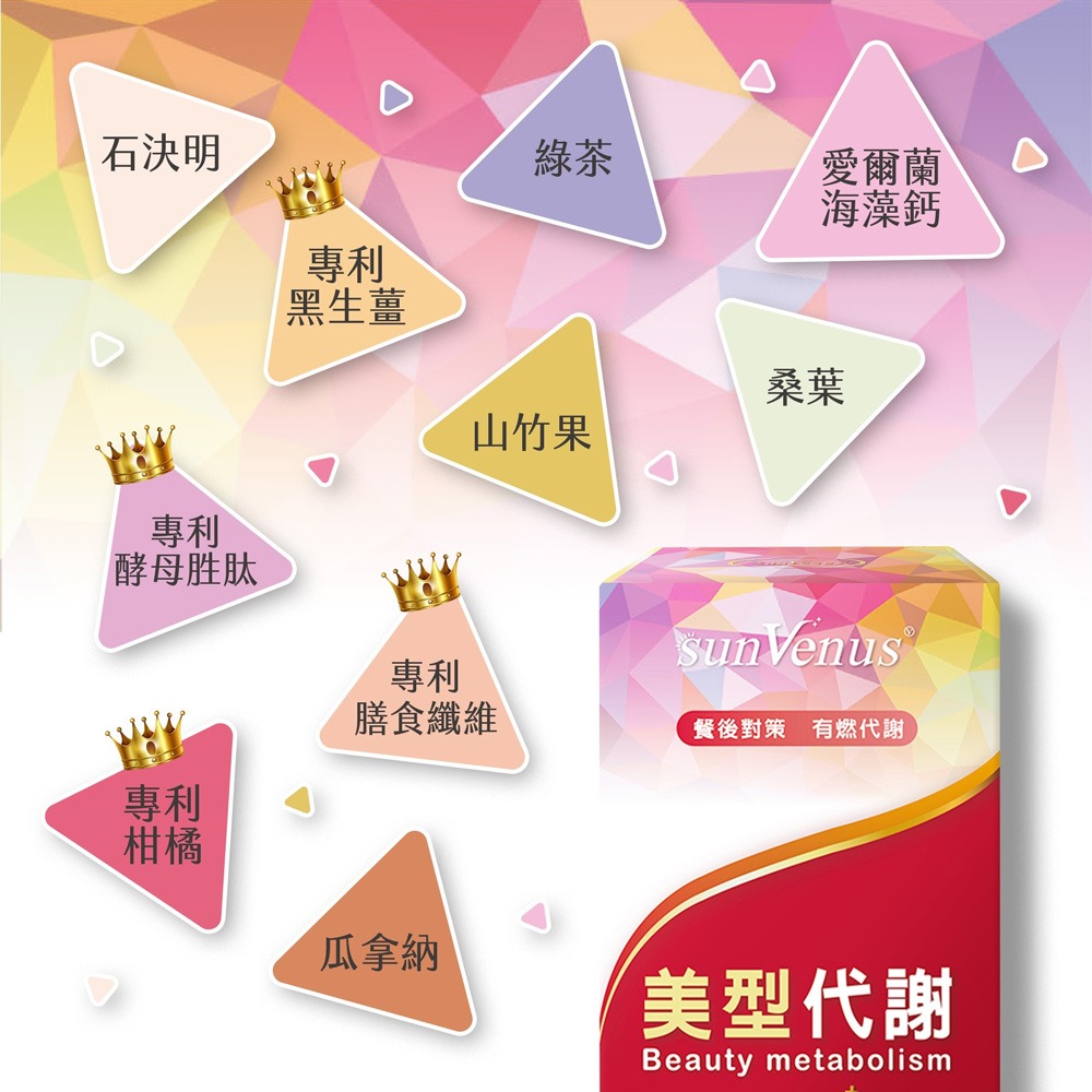 sunVenus美型代謝錠Plus500mg*20錠*1【贈】KHDR. 蘋果柑橘果膠15gx4包*1-細節圖3