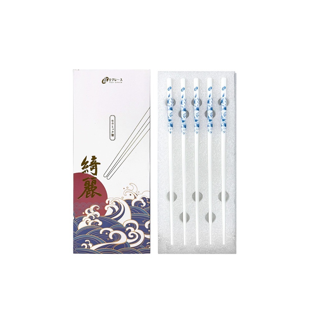 FUJI-GRACE 富士雅麗 陶瓷筷禮盒組(五雙入)*1 (粉櫻/靛藍 任選)-規格圖8