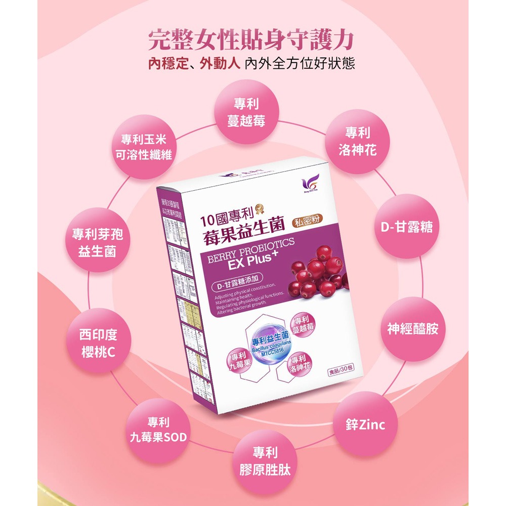 東華堂 專利莓果益生菌私密粉3gx30包*3【贈】睦樂 鱈魚肝油(檸檬風味)250ml*1 效期2027.02-細節圖6