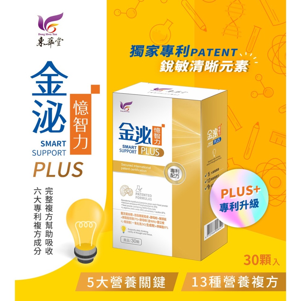 東華堂 金泌憶智力PLUS 500mgx30顆*1【贈】三五生技 三五藜麥B群*3 效期2026.09.02-細節圖2