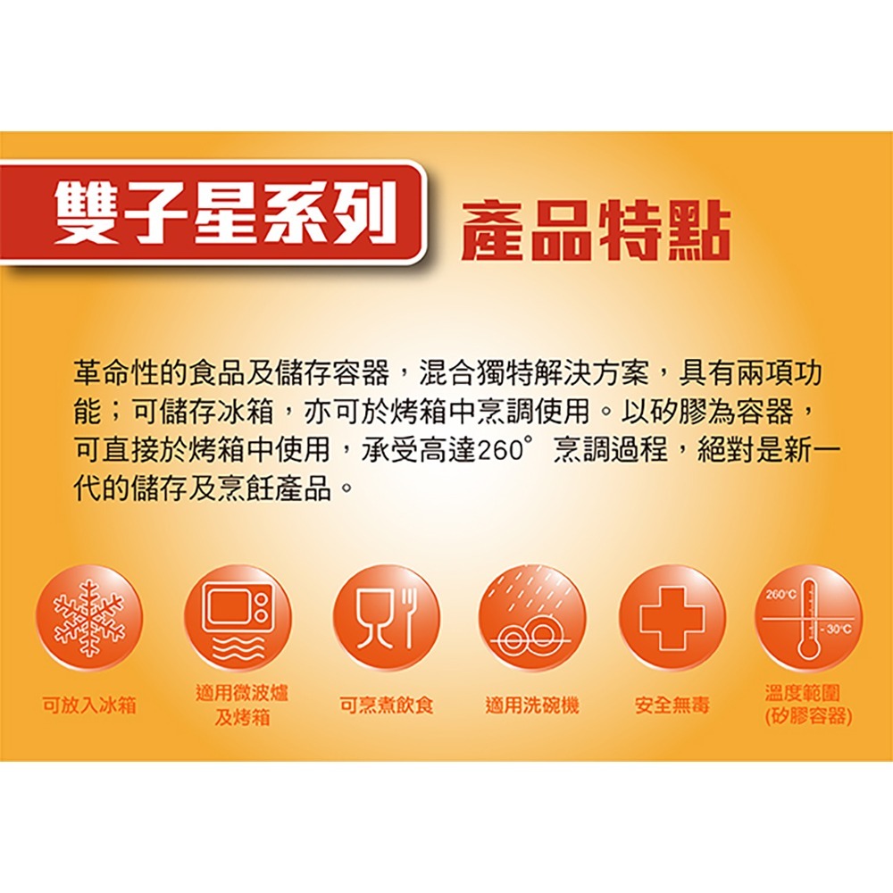 闔樂泰 酷鮮雙子星微烤保鮮盒(雙層)980ml*1【贈】釩泰 廚房清潔濕紙巾 80抽 25*20cm*1-細節圖5