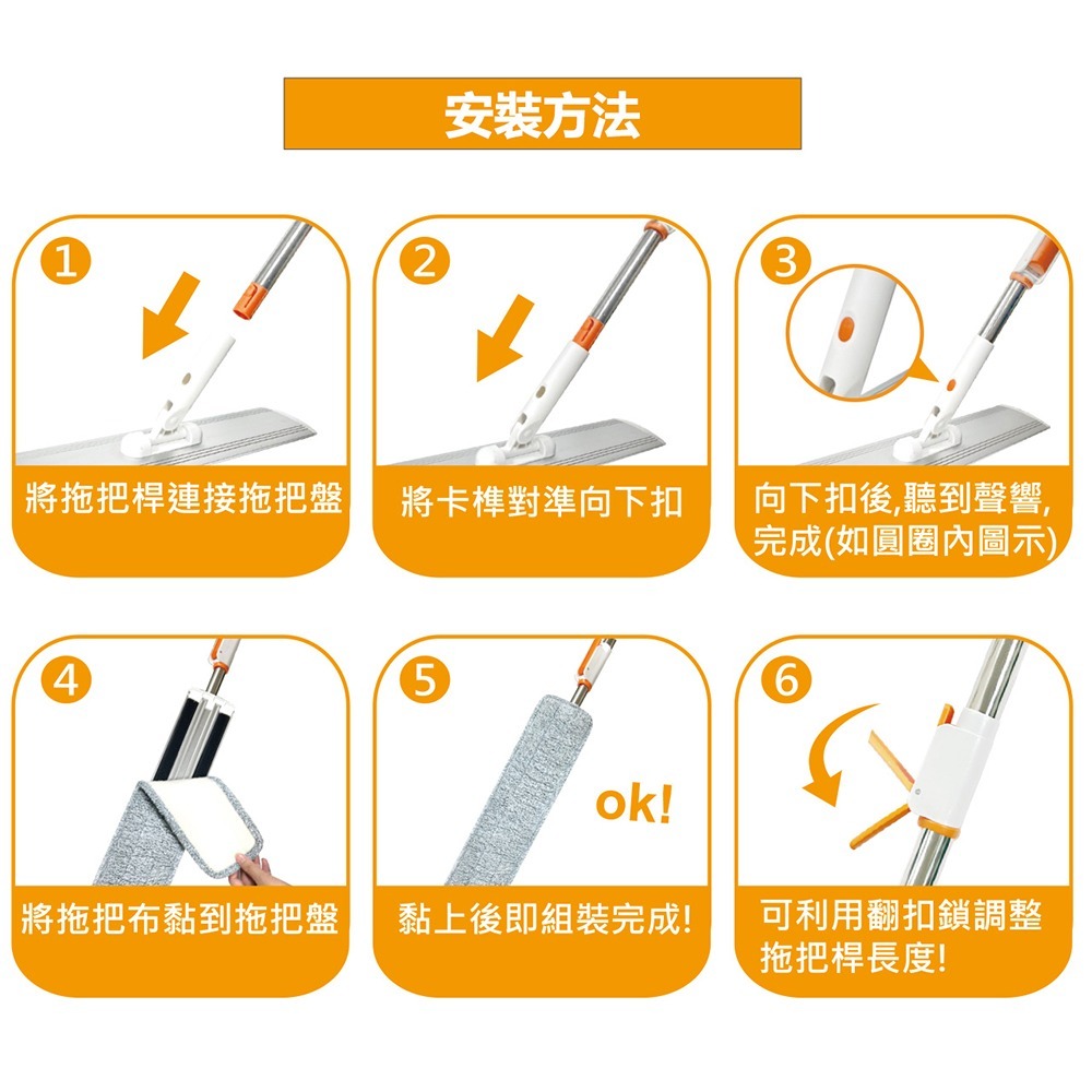 闔樂泰 乾溼兩用省力大面積平板拖*1【贈】闔樂泰 除臭抗菌地板清潔劑500ml*1-細節圖8