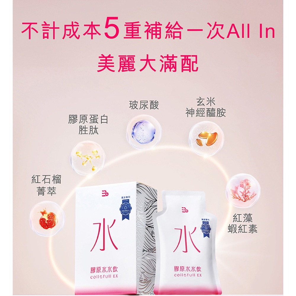 三五生技 COLLAFULL EX膠原水水飲50mlx8包*1【贈】瑪莉家族 薰衣草調製蜂蜜*1 效期20261031-細節圖5