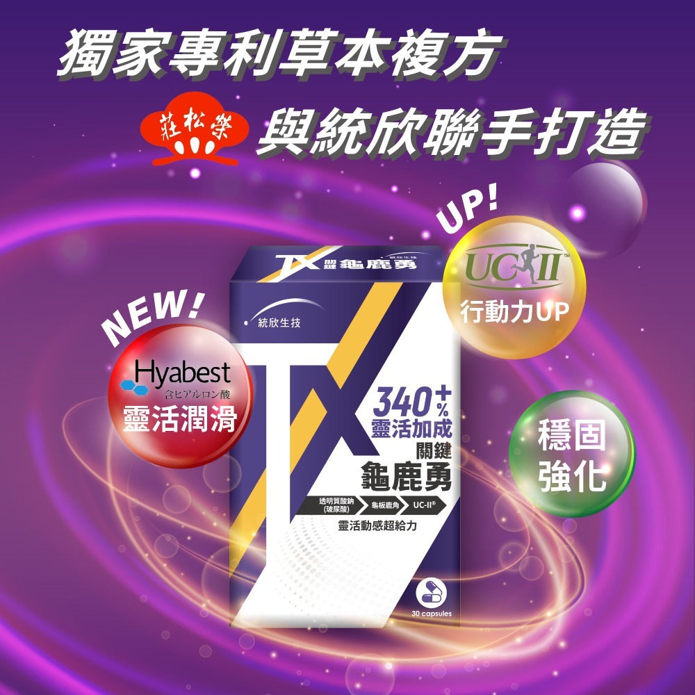 統欣生技 TX關鍵龜鹿勇530mgx30粒*1【贈】愷爾氏 超能雙效關鍵飲25mlx15包*1-細節圖3