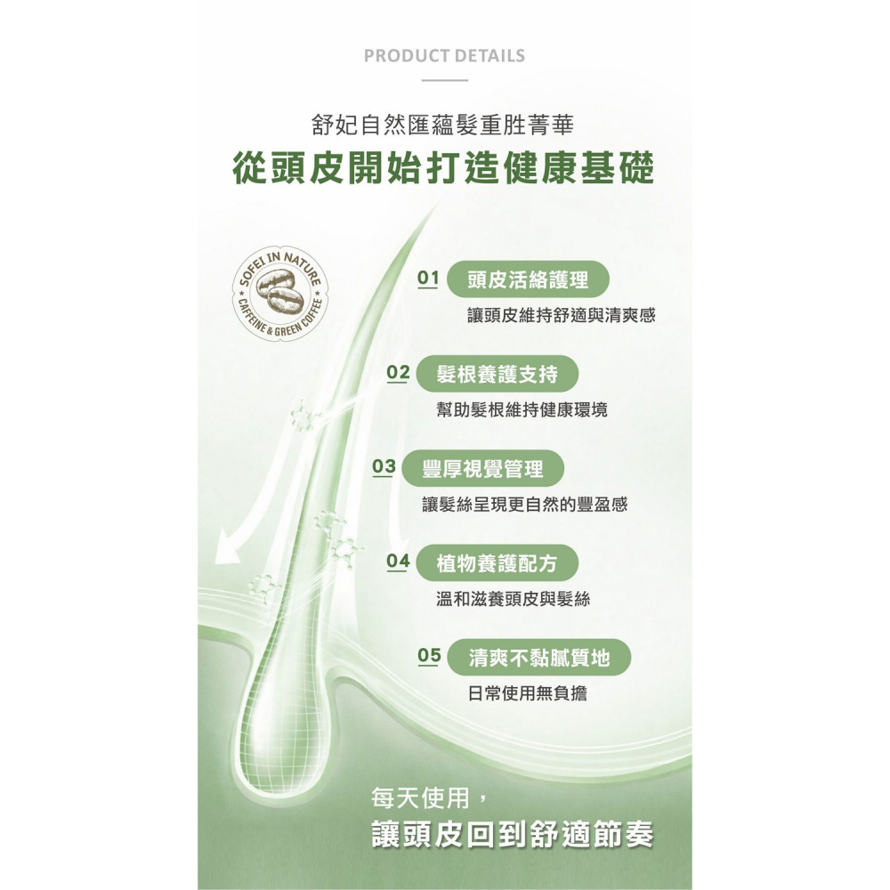 舒妃自然匯InNature 蘊髮重胜養髮液30ml*1瓶【贈】COCOCHI AG抗糖小肌蛋晚安面膜5顆*1盒-細節圖5