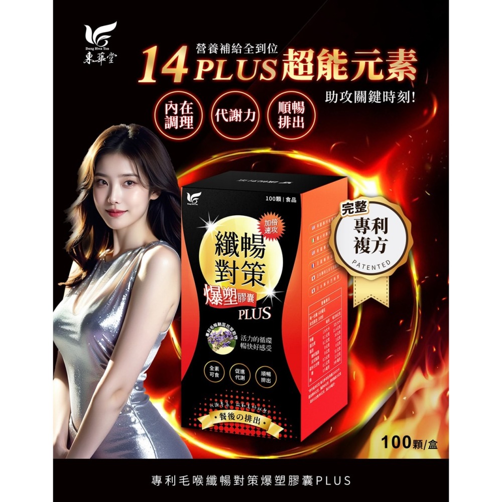 東華堂 專利毛喉纖暢對策爆塑膠囊PLUS 600mgx100顆*1【贈】sunVenus美型代謝錠Plus*2-細節圖2