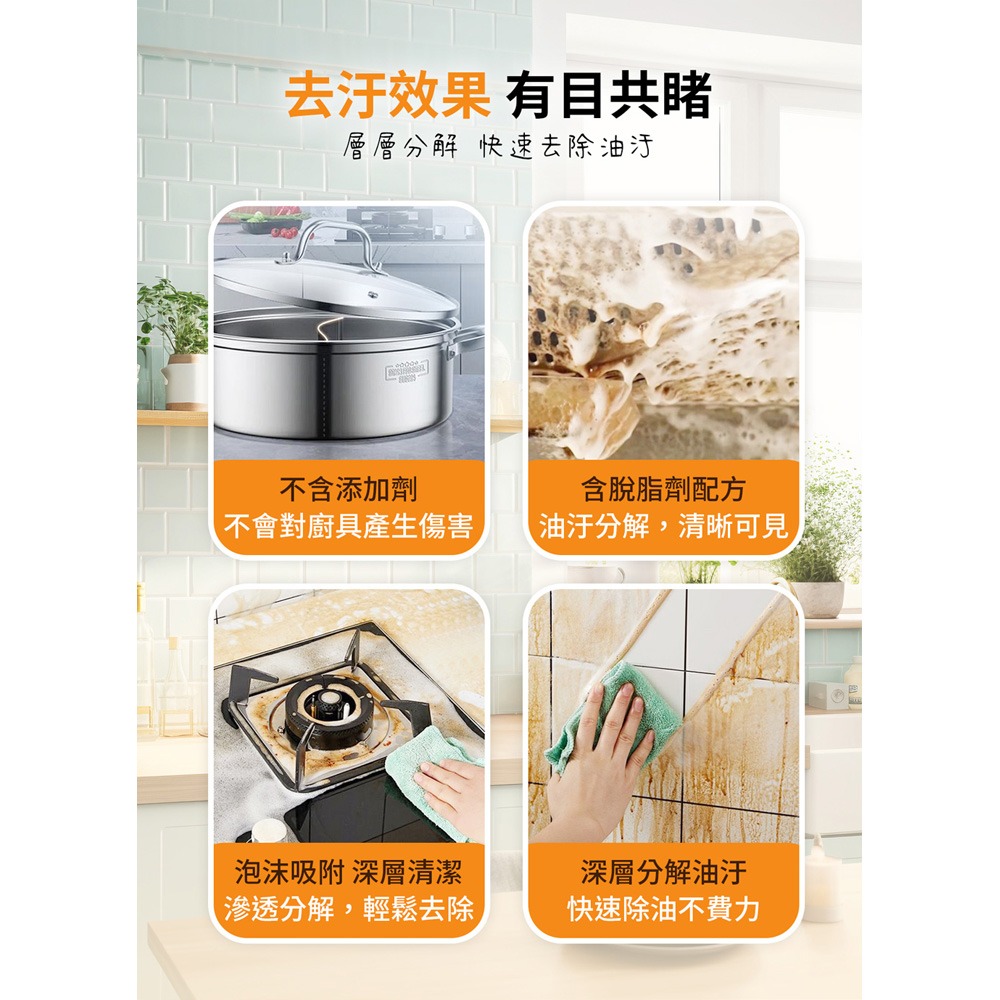 梅歐媽媽 廚房泡沫油汙清潔劑500ml*1【贈】HSAE 精選香氛超濃縮洗衣球34顆*1-細節圖5