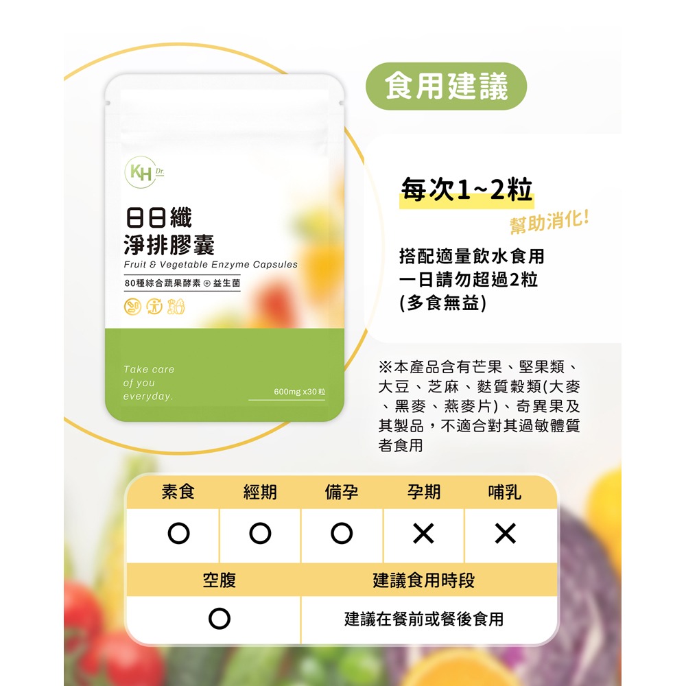 KHDr. 日日纖淨排膠囊600mgx30粒*1【贈】sunVenus美型酵素錠 500mg*20錠*2-細節圖8