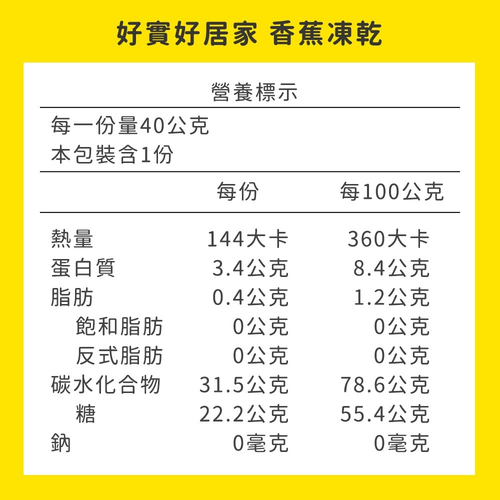 好實好居家 食品2入組 (香蕉凍乾40g+秀珍菇脆脆-全素 50g 效期2026.12.10 各1)-細節圖3