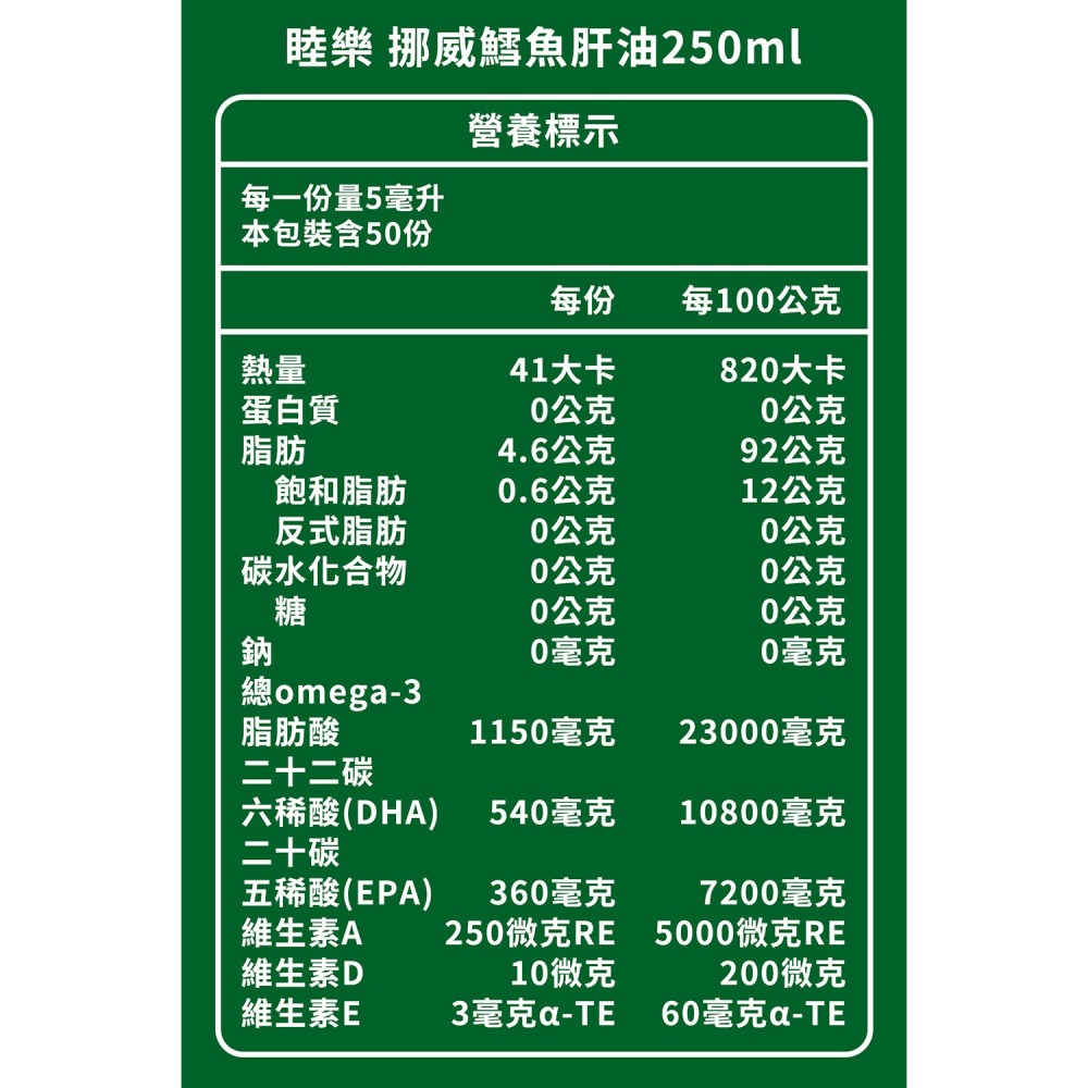 睦樂 鱈魚肝油(檸檬風味)250ml*1-細節圖9