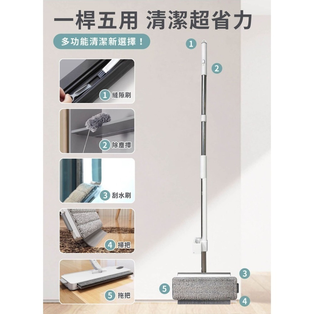 闔樂泰 ALL IN ONE清潔精靈 1桿5布+畚箕*1【贈】梅歐媽媽 廚房泡沫油汙清潔劑500ml*3-細節圖2