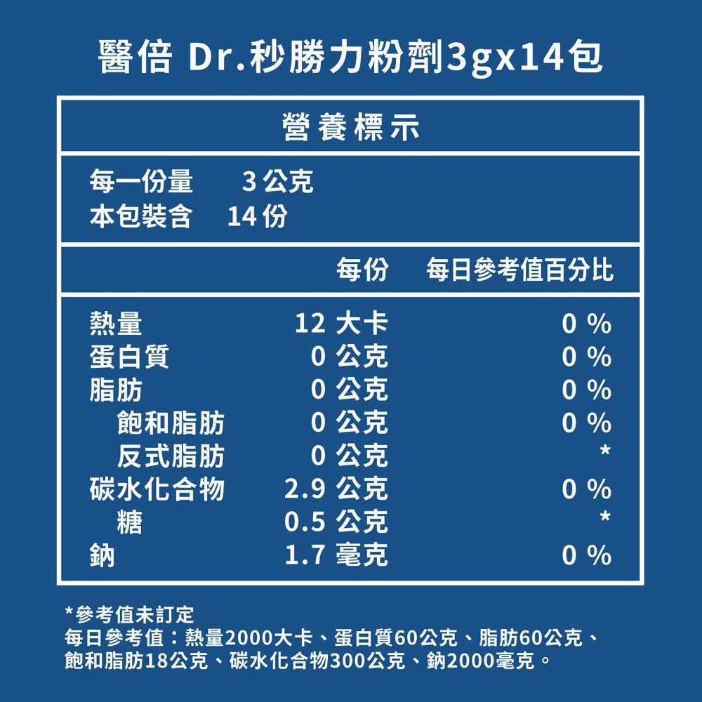 醫倍 Dr.秒勝力粉劑3gx14包*1【贈】三五生技 藜麥B群570mgx30顆*1 效期2026.9.2-細節圖4