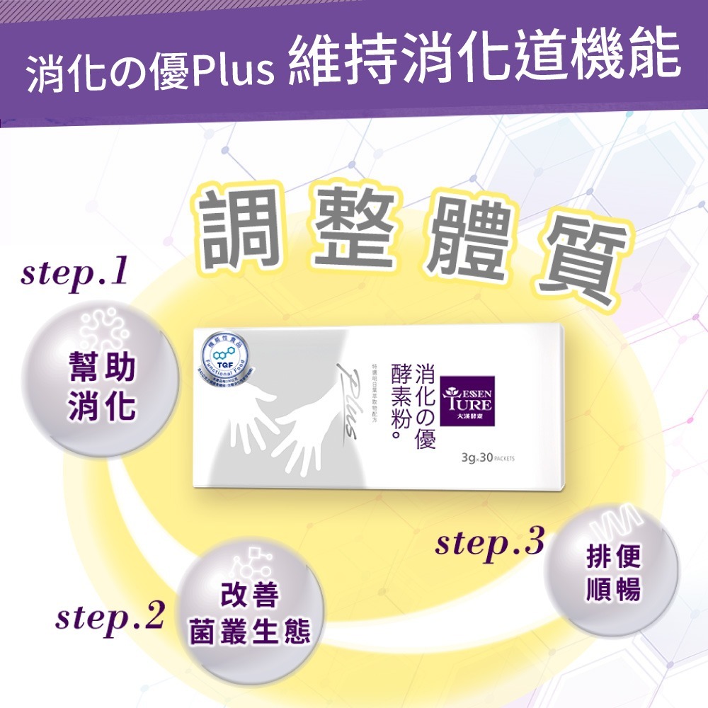 大漢酵素 消化の優酵素粉Plus 3gx30包*2【贈】久保雅司 黑種草紫蘇油軟膠囊 350mgx30顆*1-細節圖3