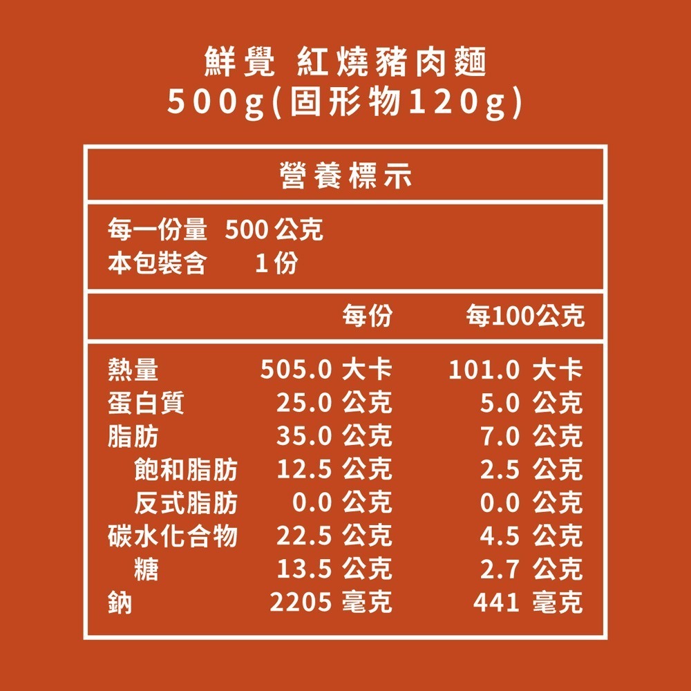 鮮覺 紅燒豬肉麵500g(固形物120g)*2【贈】Dripo ドリポ牧場即溶飲品*1(風味任選)-細節圖7