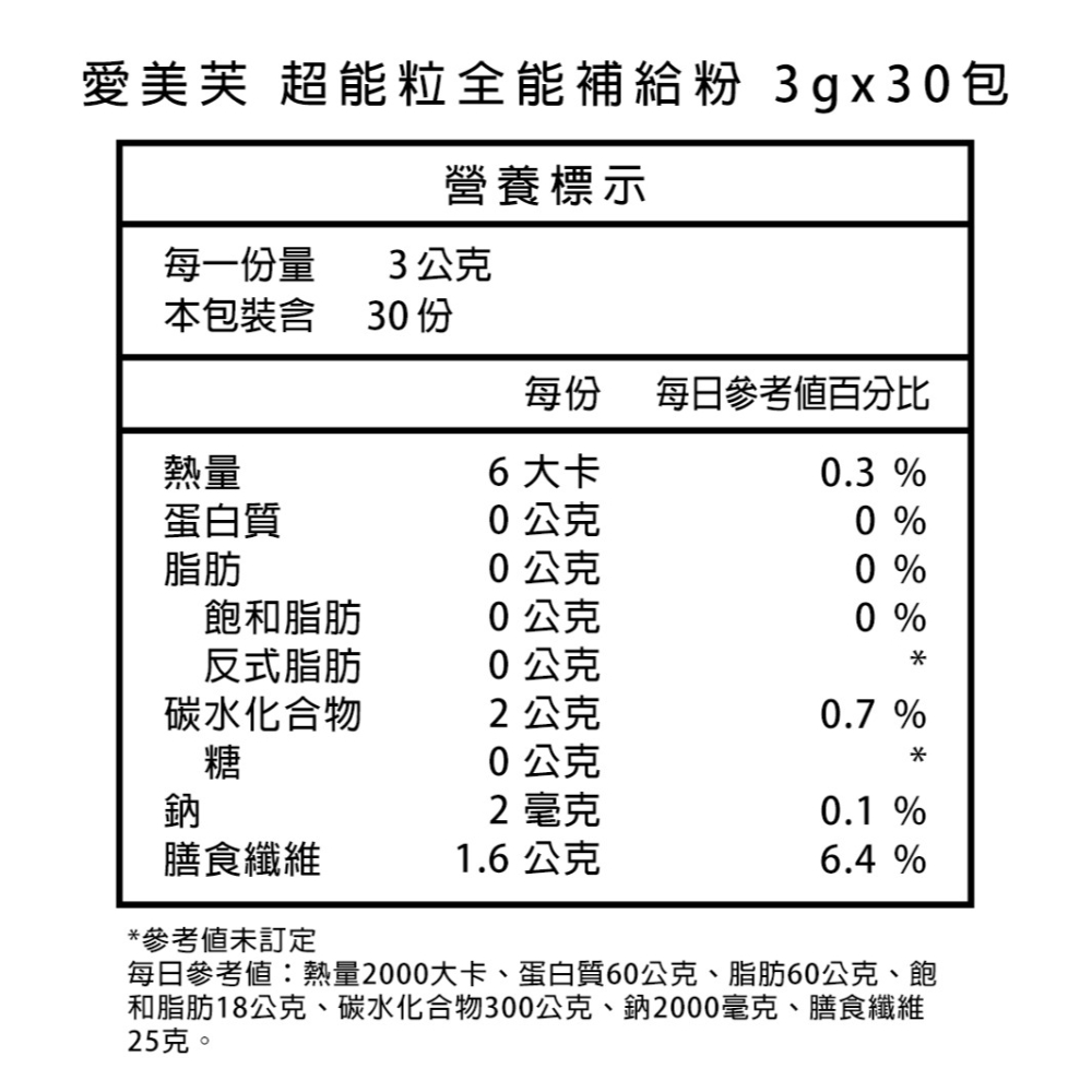 愛美芙 超能粒全能補給粉 3gx30包*1【贈】大漢酵素 黑金酵素蜂蜜膏50g*1-細節圖5