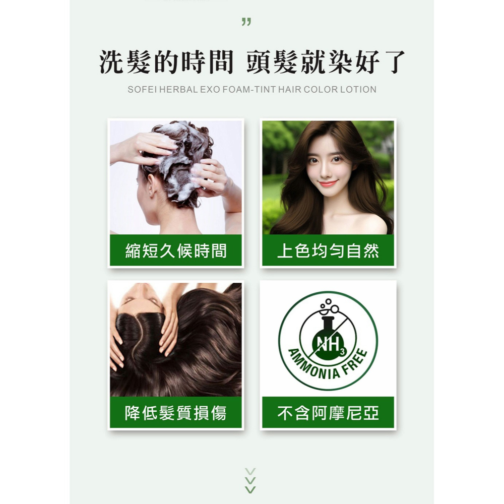 SOFEI舒妃 植泌泡沫染髮液 180ml*2【贈】德國草本耀典 摩洛哥堅果護髮油100ml*1-細節圖3
