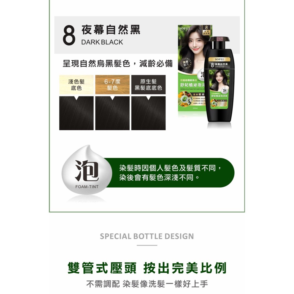 SOFEI舒妃 植泌泡沫染髮液 180ml*2【贈】德國草本耀典 摩洛哥堅果護髮油100ml*1-細節圖6