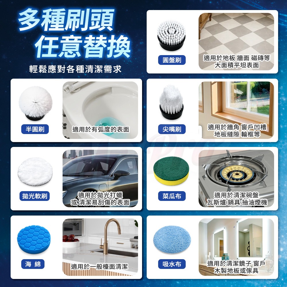Mr.Pro羅布先生 龍捲奇蹟電動刷 JY-9012*1【贈】梅歐媽媽 廚房泡沫油汙清潔劑+馬桶泡沫清潔劑 各1-細節圖7