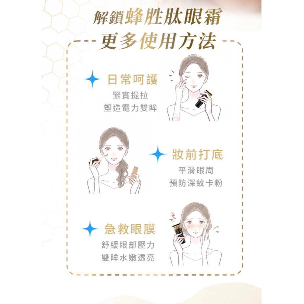 瑪莉家族 女王蜂肽緊眼霜 15ml*1【贈】日本米之姬 舒眠修復精油霜 30g*1-細節圖7