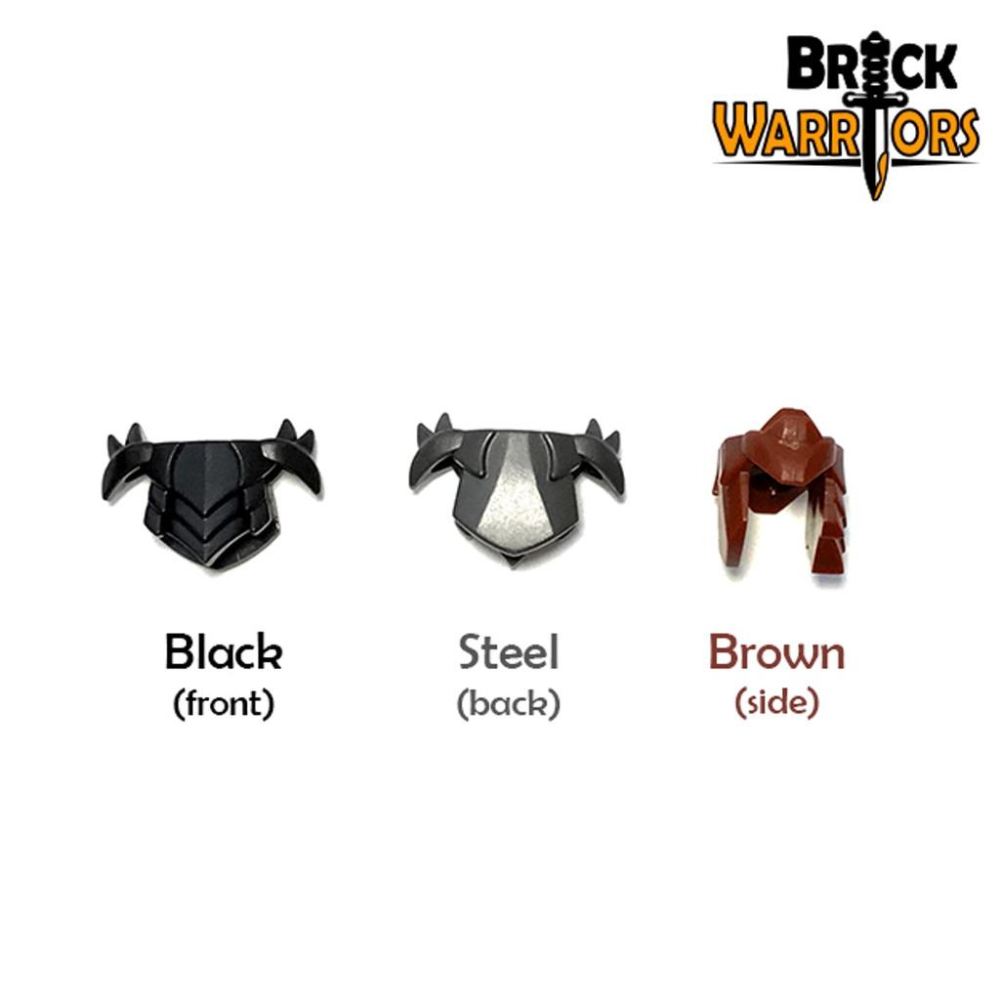 【金磚屋】BW0079 GoldBricks 第三方 MOC 配件 盔甲 黑色 Horned Plate Armor-細節圖2