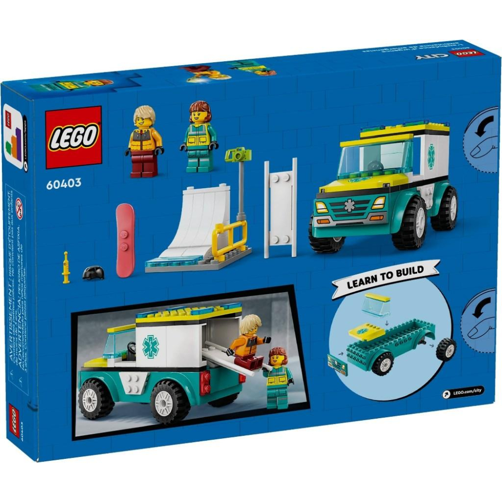 【金磚屋】 LEGO 樂高 60403 緊急救護車和單板滑雪者-細節圖2