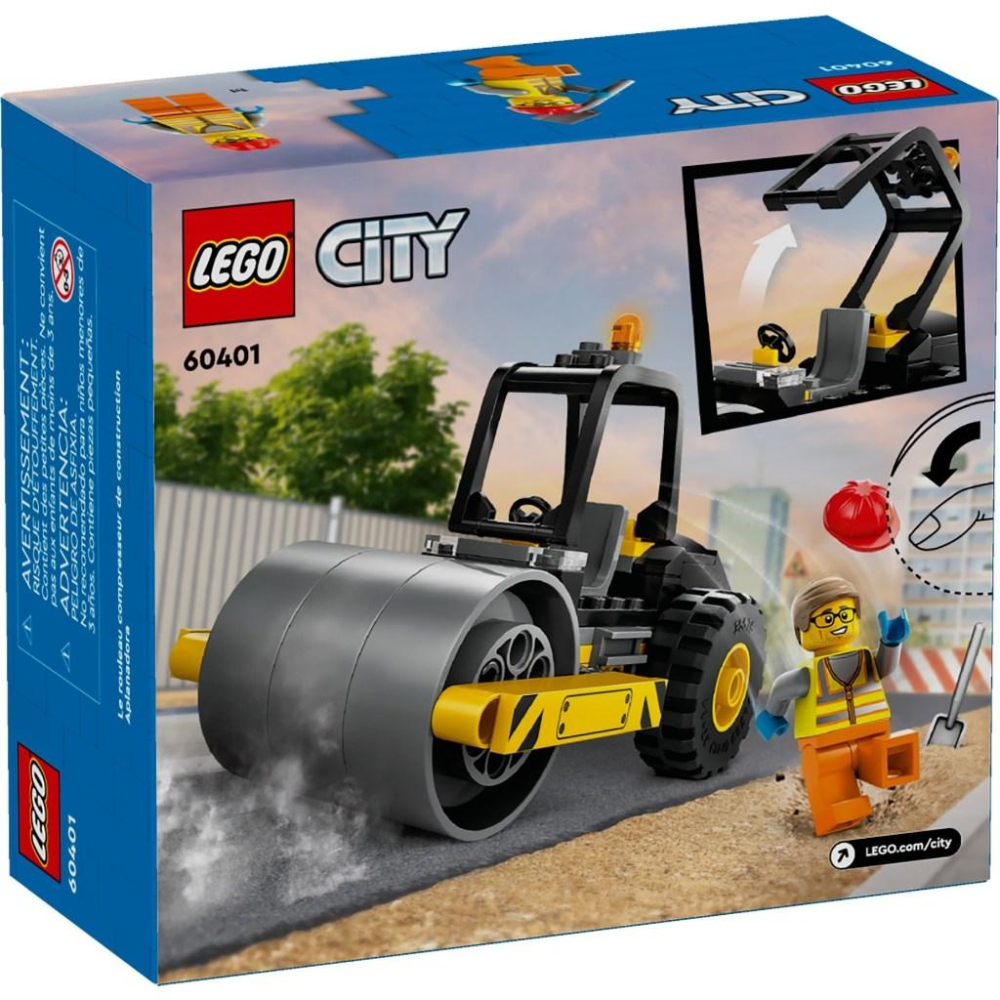 【金磚屋】 LEGO 樂高 60401 工程蒸氣壓路機-細節圖2