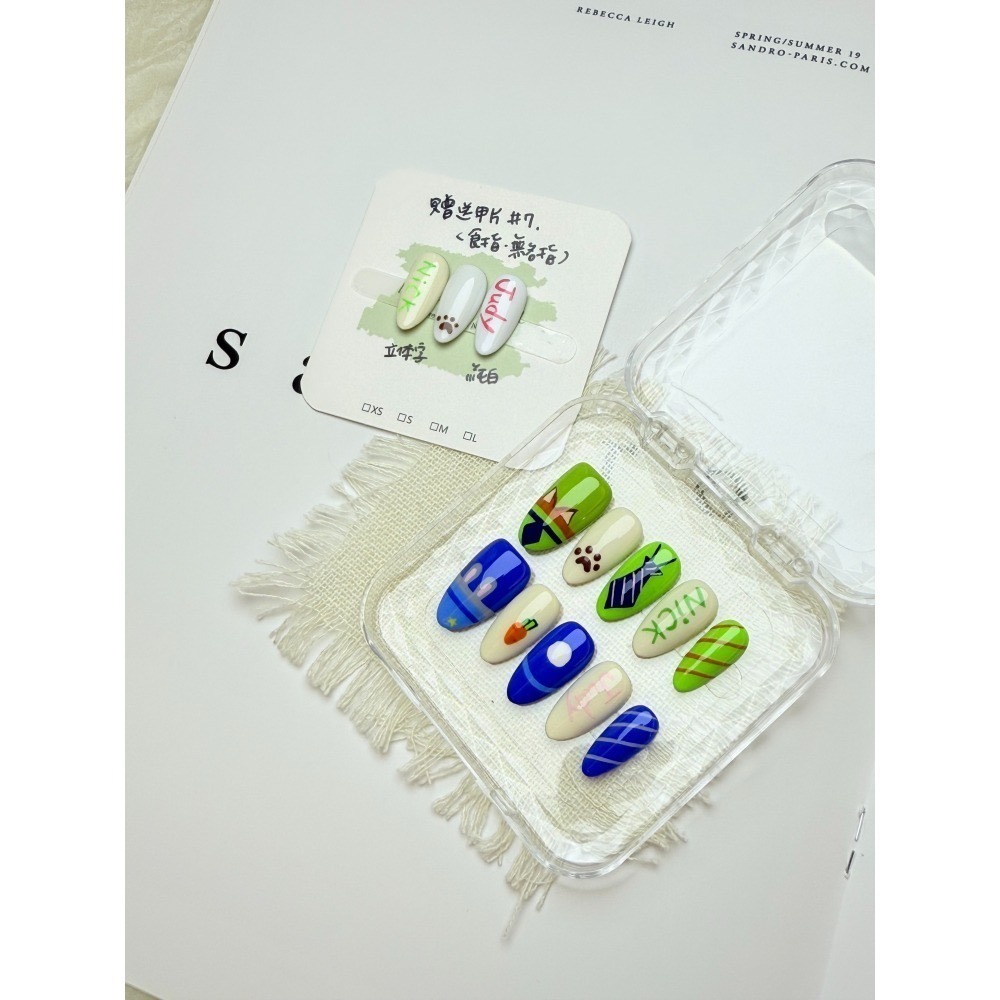 動物方城市穿戴甲 zootopia2 手工甲 高雄手工 台灣 非批發甲 無濾鏡 附盒 附工具包 商品實拍-細節圖3