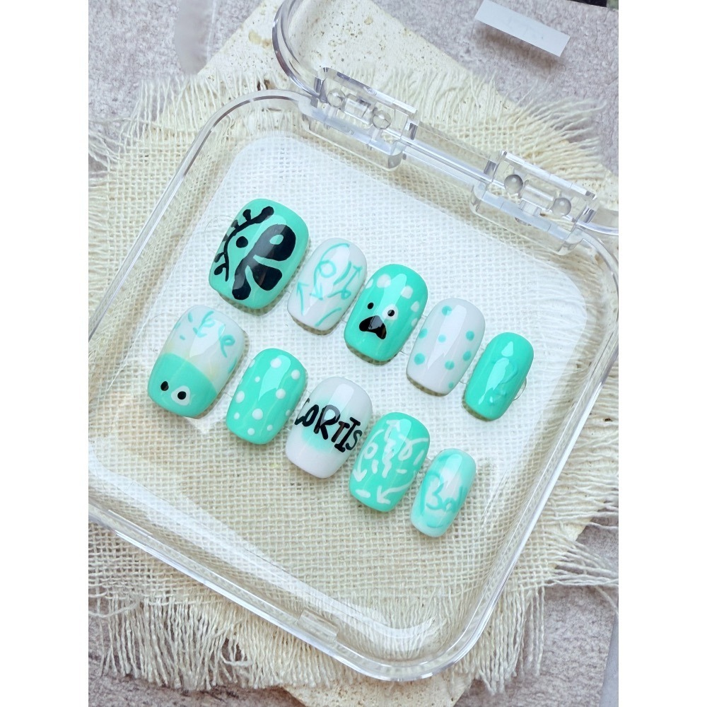 cortis 男團 元素 應援甲 穿戴甲 純手工 影片實拍高雄手工 台灣 非批發甲 無濾鏡 附盒 附工具包 商品實拍-細節圖2