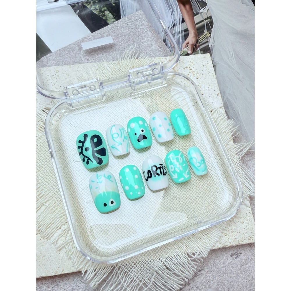 cortis 男團 元素 應援甲 穿戴甲 純手工 影片實拍高雄手工 台灣 非批發甲 無濾鏡 附盒 附工具包 商品實拍-細節圖3