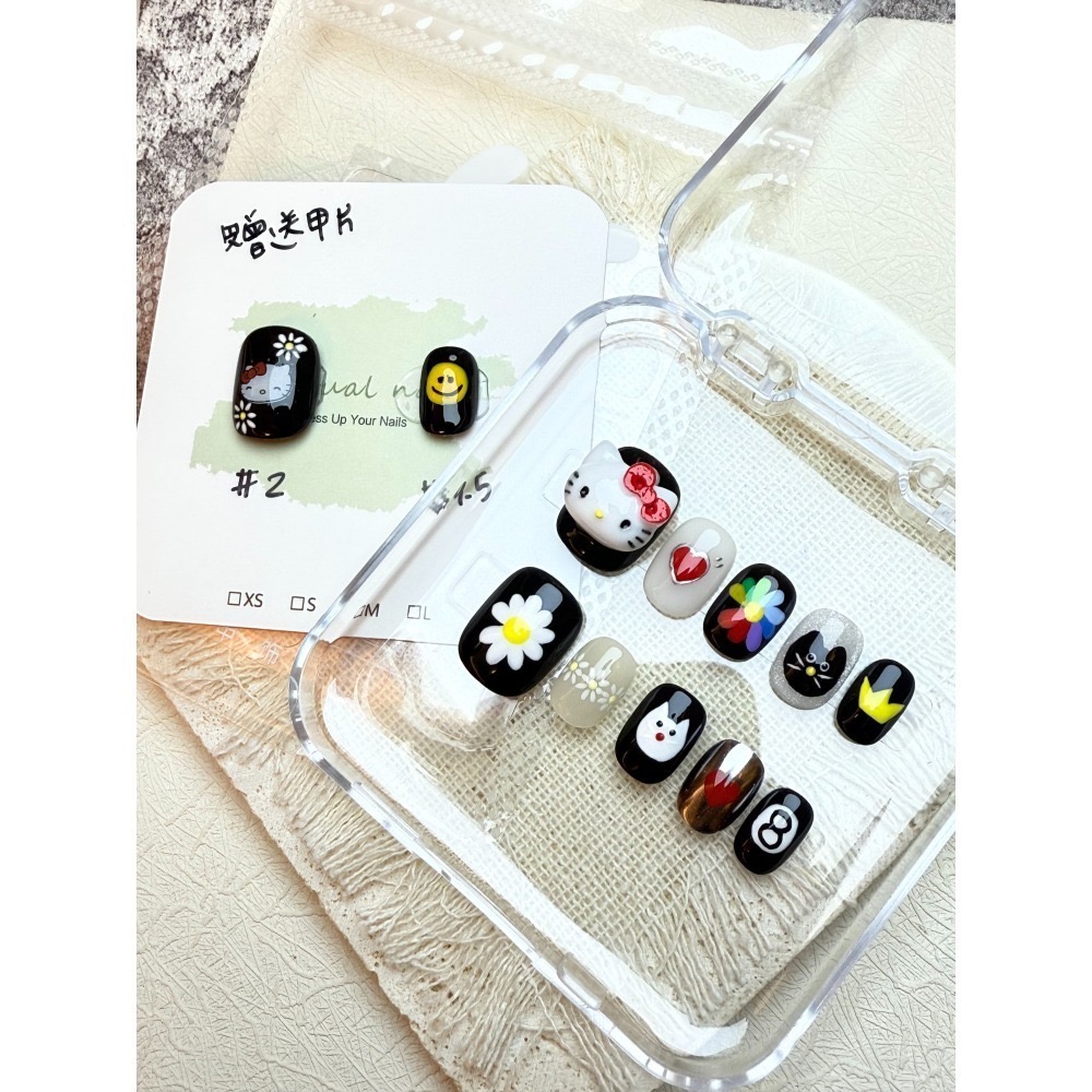 GD 權志龍同款 小雛菊 笑臉 男女同款 純手工 影片實拍高雄手工 台灣 非批發甲 無濾鏡 附盒 附工具包 商品實拍-細節圖2