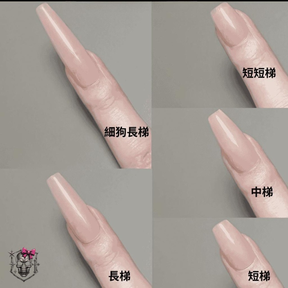 【暗黑短款美甲】穿戴甲 美甲片  哥德風 y2k 克羅心 四芒星 短款 短短梯 黑白 純手工 可訂製 接單製作 台灣-細節圖7