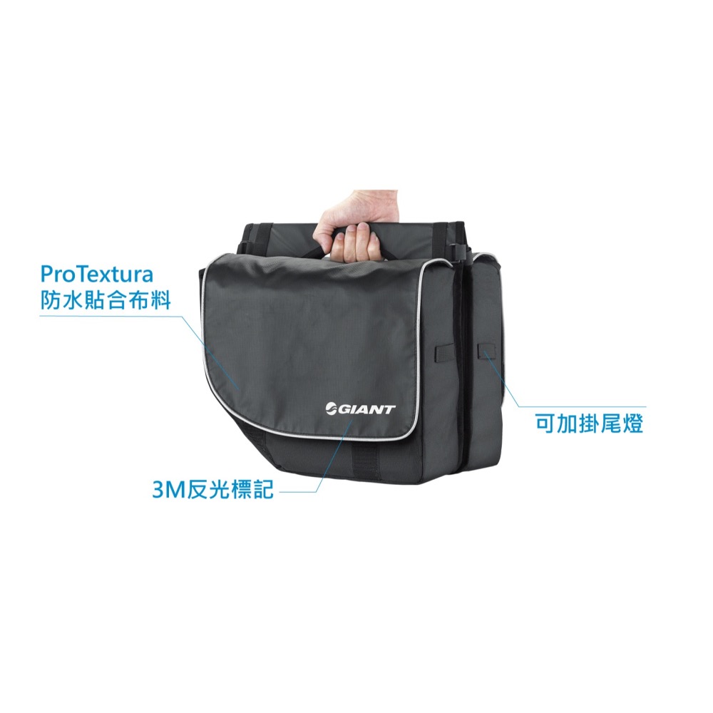 GIANT 捷安特 簡易式 馬鞍袋 PANNIER BAG CITY 防潑水 反光標記-細節圖6