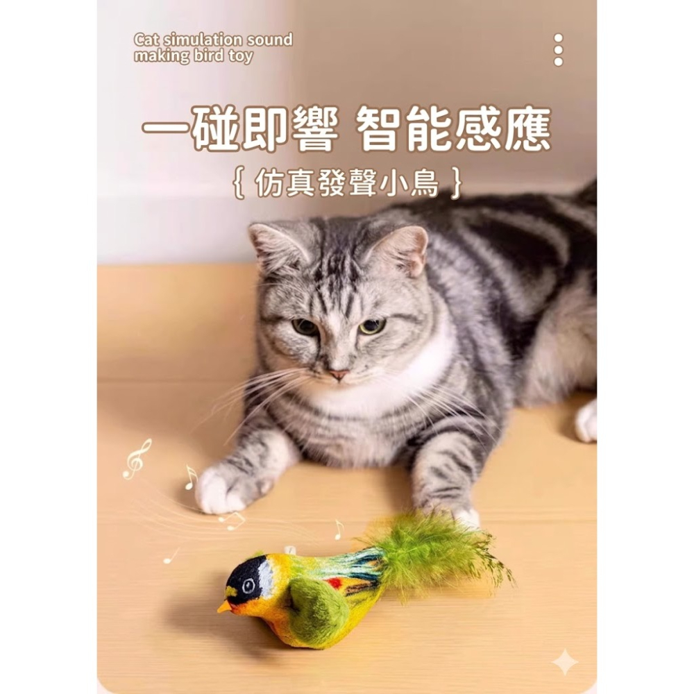 台灣現貨 不倒翁多巴胺毛絨球玩具 發聲小鳥 附繩索 附貓草 貓咪 玩具 逗貓棒-細節圖10