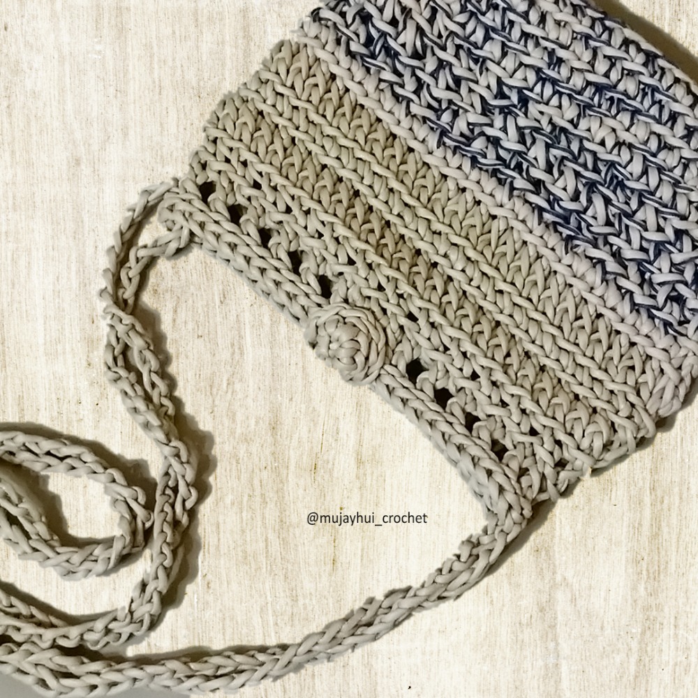 ◆mujayhui 母姐會◆手作編織包-仿皮粗繩斜背包-細節圖2
