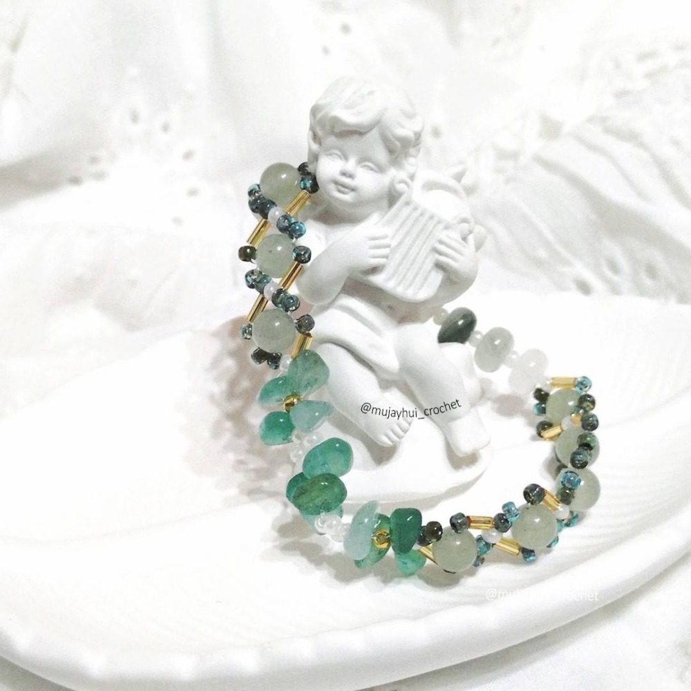 mujayhui 母姐會 ✤ 綠意 ✤ 東菱玉編織手鍊-細節圖2