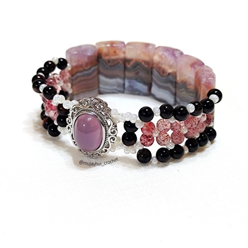 mujayhui 母姐會 ✤ 帥氣&柔美 ✤ 敦煌極光瑪瑙手排設計款-細節圖2