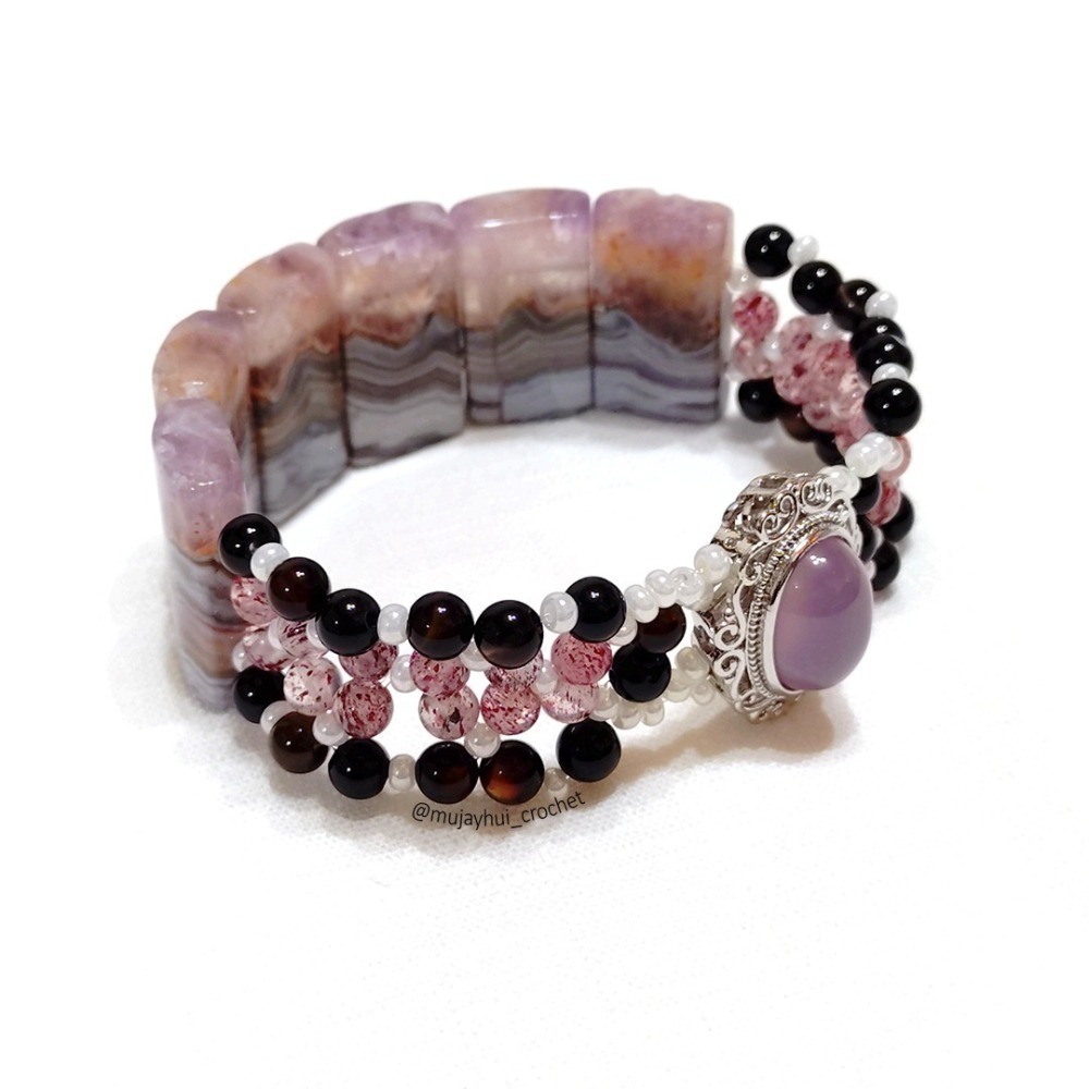 mujayhui 母姐會 ✤ 帥氣&柔美 ✤ 敦煌極光瑪瑙手排設計款-細節圖3