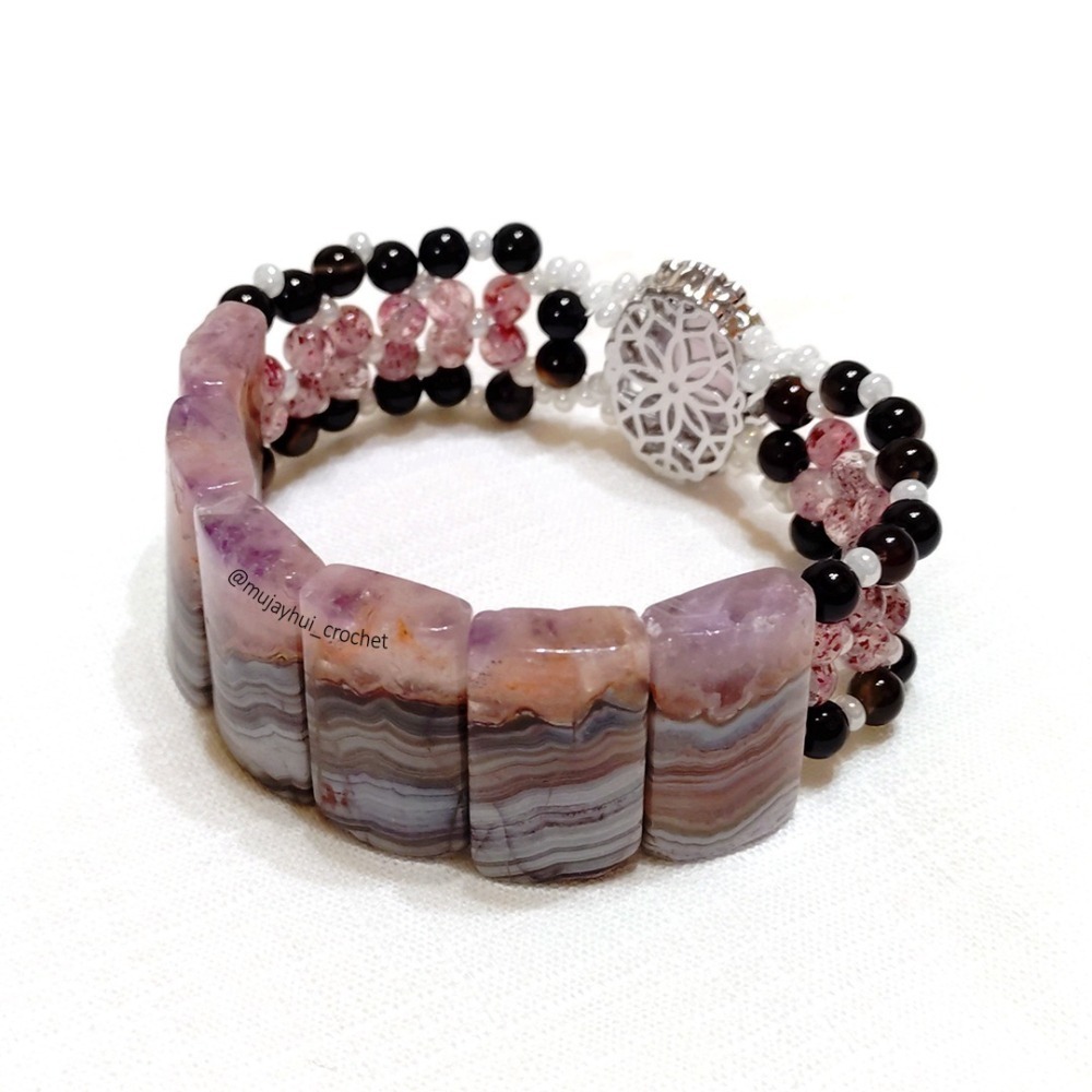 mujayhui 母姐會 ✤ 帥氣&柔美 ✤ 敦煌極光瑪瑙手排設計款-細節圖4